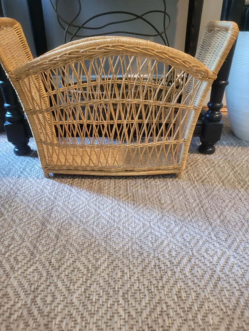 Natural Wicker Magazine Rack - Natural Color. Versatile Multiple Uses In Home